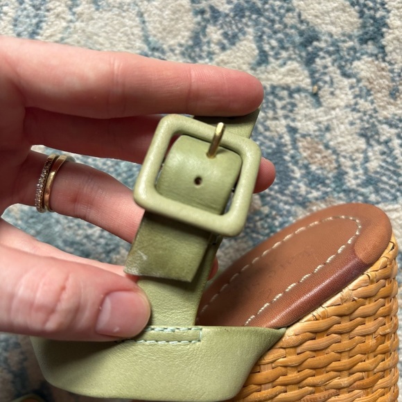 Kate Spade Dance Sea-foam Green Platform Basketweave Wedge Sandal Spring Sz 5.5 - Picture 6 of 8